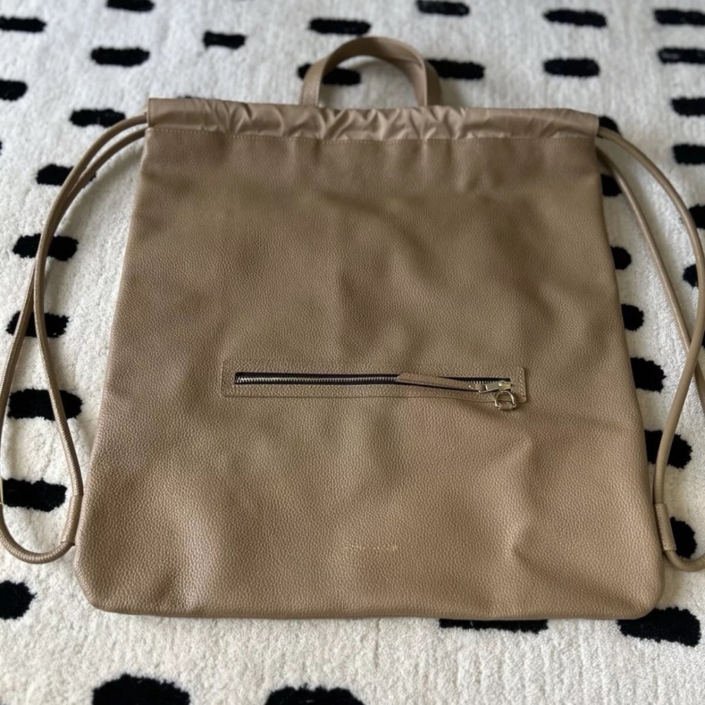 Bandolier leather Tan Drawstring Backpack